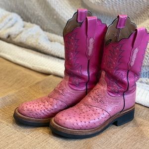 Hot Pink Lucchese Ostrich Skin cowgirl boots